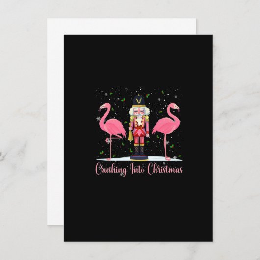 Invitation craquer dans noël flamingo rose noisette w (Devant / Derrière)