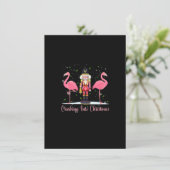 Invitation craquer dans noël flamingo rose noisette w (Debout devant)