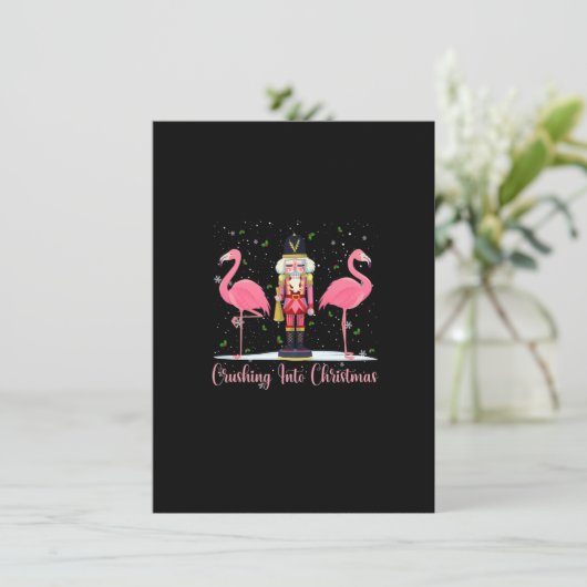 Invitation craquer dans noël flamingo rose noisette w (Debout devant)