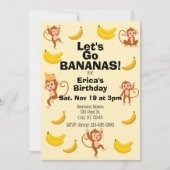 Invitation Craquez pour les Bananes, Anniversaire du Singe Ja (Devant)