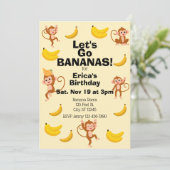 Invitation Craquez pour les Bananes, Anniversaire du Singe Ja (Debout devant)