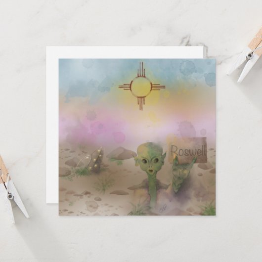 Invitation Crash de vaisseau spatial extraterrestre Roswell N (Devant/Arrière en situation)