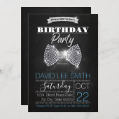 Invitation cravate arc-en-ciel de la fête d'anniversaire d'Ar (Devant / Derrière)