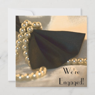 Invitation Cravate Black Bow et White Pearl