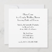 Invitation Cravate Black Bow Wedding shower perles blanches C (Dos)