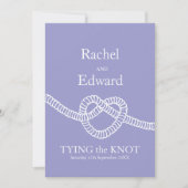 Invitation Cravate cardiaque le noeud mariage blanc violet in (Devant)