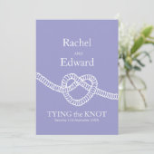 Invitation Cravate cardiaque le noeud mariage blanc violet in (Debout devant)