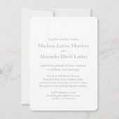 Invitation Cravate cardiaque le noeud mariage gris blanc invi (Dos)
