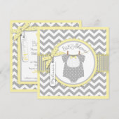 Invitation Cravate Chevron pour bébé Boy Bow Baby shower d'im (Devant / Derrière)