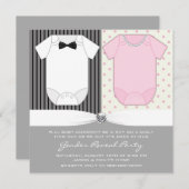 Invitation Cravate de Bow et Perles Révélation de genre (Devant / Derrière)