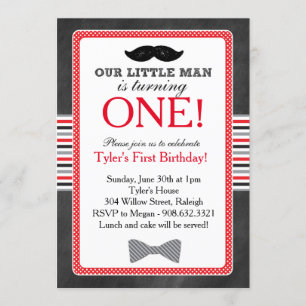 Invitation Cravate de la boue de Little Man et Anniversaire d