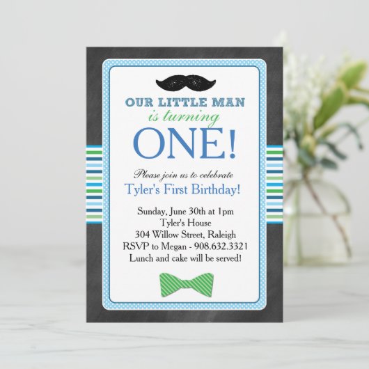 Invitation Cravate de la boue Little Man et Anniversaire de l (Debout devant)