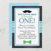 Invitation Cravate de la boue Little Man et Anniversaire de l (Devant / Derrière)