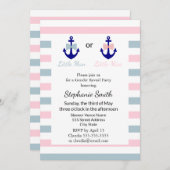 Invitation Cravate de la Marine Nautique Bow et Bow (Devant / Derrière)