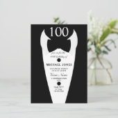 Invitation Cravate de Tuxedo Bow Mens 100e anniversaire Invit (Debout devant)