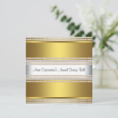 Invitation Cravate d'entreprise Gold et White Black (Debout devant)