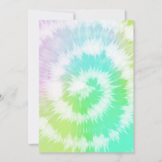 Invitation Cravate-Dye Fête d'anniversaire fille arc-en-ciel (Dos)