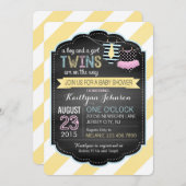 Invitation Cravate et Baby shower Tutu Twins (Devant / Derrière)