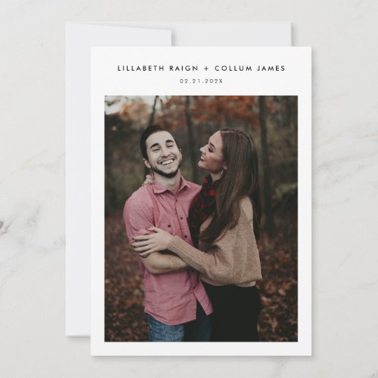 Invitation Cravate Mariage minimale le noeud intime Simple (Dos)