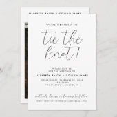 Invitation Cravate Mariage minimale le noeud intime Simple (Devant / Derrière)