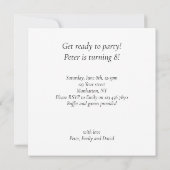 Invitation Cravate noire, anniversaire hamster, hamster (Dos)