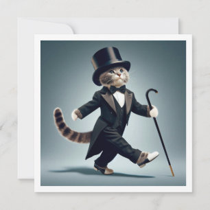 Invitation Cravate noire, compétition de danse, chat