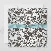 Invitation Cravate noire Damask Femmes fête d'anniversaire (Dos)