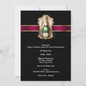 Invitation Cravate noire de retraite vin mousseux d'anniversa (Dos)