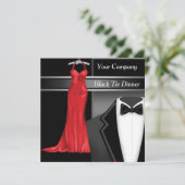 Invitation Cravate Noire Dîner d'entreprise (Debout devant)