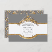 Invitation Cravate noire Elégance 2, Réception de mariage d'o (Devant / Derrière)