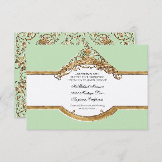 Invitation Cravate noire Elégance 2, Réception de mariage d'o (Devant / Derrière)