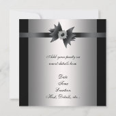 Invitation Cravate noire en argent noir bleu (Dos)