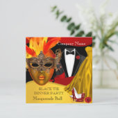 Invitation Cravate noire Entreprise Formelle Masquerade Ball  (Debout devant)