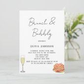 Invitation Cravate noire et blanche Pancake Brunch & Bubbly (Debout devant)