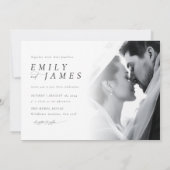 Invitation Cravate noire moderne Mariage photo de luxe (Dos)