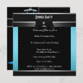 Invitation Cravate noire officielle Anniversaire Dîner (Devant / Derrière)