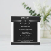 Invitation Cravate noire officielle Robe blanche Anniversaire (Debout devant)