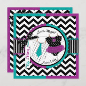 Invitation Cravate ou Tutu & Chevron Imprimer la partie de ré (Devant / Derrière)