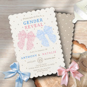 Invitation Cravate pois rose ruban Bleu Bow Genre Révélation