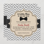 Invitation Cravate simple de Bow Baby shower de Little Man Ch (Devant / Derrière)