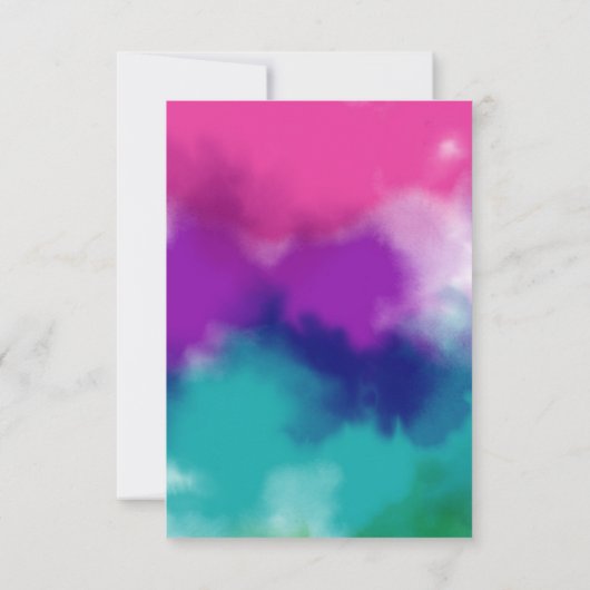 Invitation Cravate-teinture colorée fête d'anniversaire (Dos)