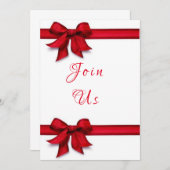 INVITATION **CRAVATE UN RIBBON ROUGE SUR VOTRE PARTI** NOËL (Devant / Derrière)