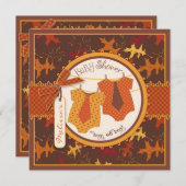 Invitation Cravates d'automne et feuilles d'automne Baby show (Devant / Derrière)