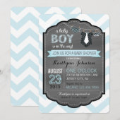 Invitation Cravates Diapeurs et Booties Baby shower Invitatio (Devant / Derrière)