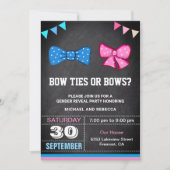 Invitation Cravates ou vaches Parti de révélation de genre (Devant)