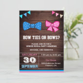 Invitation Cravates ou vaches Parti de révélation de genre (Debout devant)