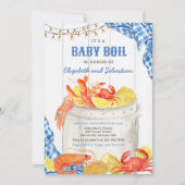 Invitation Crawfish Baby shower à ébullition de fruits de mer (Devant)