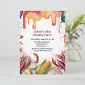 Invitation Crawfish Boil Birthday Party For Adults  (Debout devant)