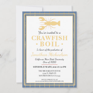Invitation Crawfish Boil College University Graduation Party