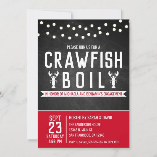 Invitation Crawfish Boil Couples de douche (Devant)